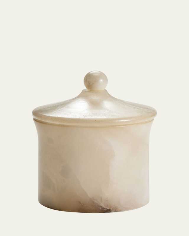 Alisa Alabaster Bath Canister, Cream